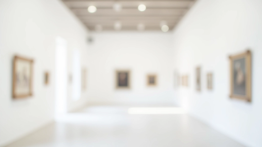 Interior de uma galeria de arte portuguesa contemporânea com obras expostas nas paredes brancas, iluminação natural