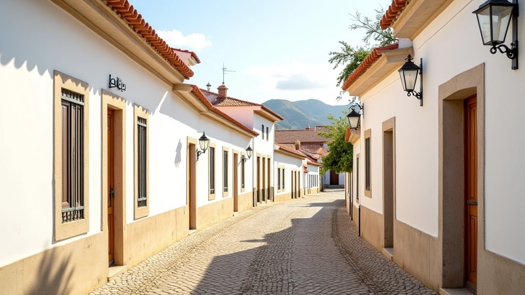 Rua tradicional portuguesa com arquitetura autêntica
